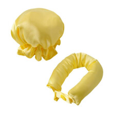 (Yellow)No Heat Silk Hair Curlers Set Heatless Curling Rod Headband Hair Styling Tools