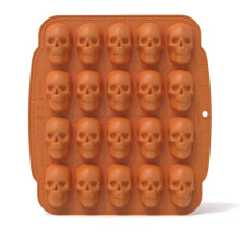 Molde de Calavera 3D de Silicona con 20 Cavidades para Hornear Chocolates, Hacer Pasteles, Moldes de Silicona para Halloween