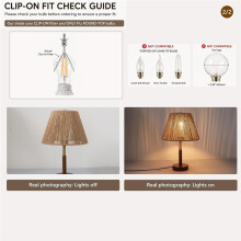 Boho Rattan Lamp Shade Small Bell Lampshade,for Table Lamps Replacement, Hand Woven Vintage Style Rattan Lamp Shades