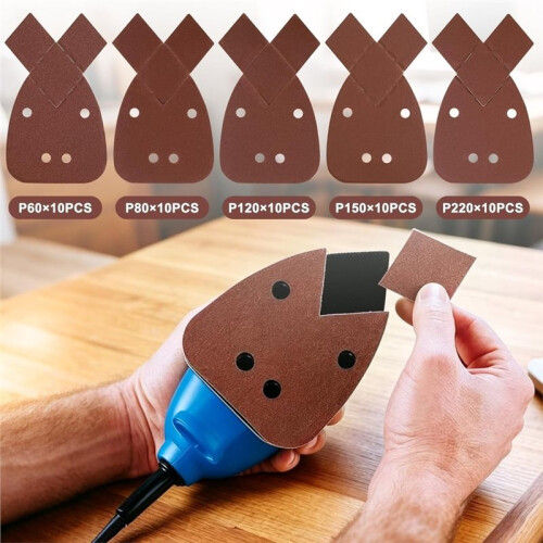 Mouse Sander Sandpaper with Extra 2 Tips for Replacement, Sanding Sheets for Black and Decker Mouse Sanders 2