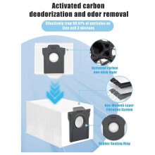 7 Bolsas de Gran Capacidad para Aspiradoras Robot para X60 Pro/Pro Ultra/Pro Master - Control de Olores con Carbón Activado