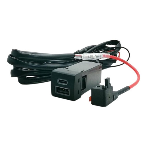 LED Square Car Charger Socket QC3.0 Type-C Fast Charge USB Adapter for   Venza