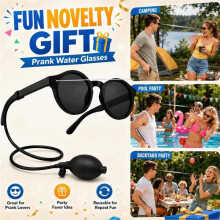 2 Paar Scherz-Wassergläser, Versteckte Wasserspritz-Sonnenbrillen für Erwachsene, Nachfüllbare Spritzgläser für Strand- und Poolpartys (Gag)
