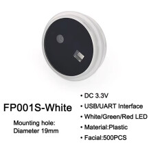 FP001S-Small USB/UART DC3.3V Round Indicator Light Single Lens Facial Recognition Module Scanner with 500 Capacity