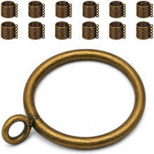 60 Pack Bronze Curtain Rings with Eyelets, 1.5 Inch Inner Diameter Metal Drapery Rings for Pleat Curtains,Drape