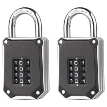 Outdoor Padlocks 2 Pack Gym Locker Lock 4 Digit Heavy Duty Combination Padlock Easy Read Resettable Numbers