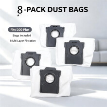 Replacement Dust Bags for D20 Robot Vacuum Cleaner, Vacuum Bags with Meltblown Filter Layer, 3.5L Capacity