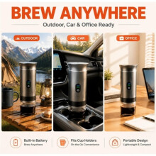 Machine à Expresso Portable avec Chauffage Automatique, Machine à Café Rechargeable 3 en 1 Idéale pour les Voyages en Voiture, en Camping et en