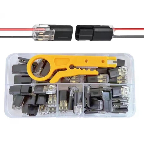 50PCS D2 Quick-Connect Terminals Stripless Solderless LED Connectors 2P Bbidirectional Insert Cable Buckle Cconnector 1