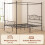 Homcom HOMCOM Canopy Bed Frame King Size, Metal Platform Bed Frame, Black 3