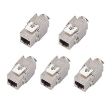 5 Stuks RJ45  Jack Module Gereedschapsloos Type Afgeschermde Zinklegering Module Zelfsluitende Netwerk Koppeling Adapter CAT6