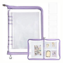 2 Set Aufkleber-Organizer-Ordner Aufbewahrungsbuch Wiederverwendbarer A5-Ordner mit Taschen und Reißverschlussverschluss