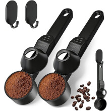 Coffee & Protein Powder Scoop,2 Pcs Coffee Scoop with Funnel Measuring 2 TBSP Capacity for Reusable K Cup Refiller Black