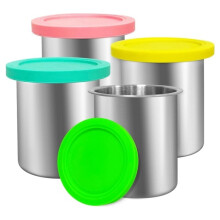 Stainless Steel Containers- 4 Pack, Silicone Lids Dishwasher Safe Household Storage Jars and Outdoor Picnic Boxes