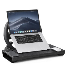 2 in 1 Steering Wheel Tray for Laptop & Eating, Adjustable Car Desk with Detachable Storage Organizers