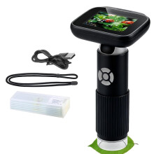 Microscope for Kids, Adjustable 2.4inch Screen 5 Slides 1000X 1080P Digital Handheld Kids Microscope Pocket Miniscope