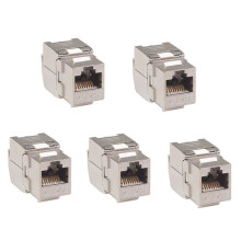 5PCS RJ45 Jack Module Tool-Less Type Shielded Zinc Alloy Module Self-Locking Network Coupler Adapter CAT7