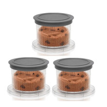 3PCS Instant Freeze Ice Cream Maker Dessert Cups Replacement Ice Cream Maker Bowl Set 0.5-Pint Freezer Cups with Lids C