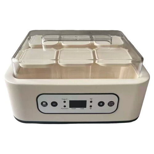 6-Cup Fully Automatic Yogurt Maker, Professional Temperature-Adjustable Timer, Multi-Functional Ice Cream/Pudding Maker