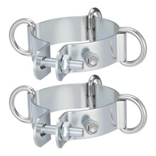 2 Pcs 3.6" D- Clamp for Sun Shade Sail Poles Metal Pole Clamps for Shade Sail Hardware Outdoor Awning Canopy