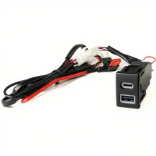 Adaptador de Cargador de Panel de Montaje para Automóvil con Doble USB Tipo-C PD 12V 24V para D-MAX 2018-2022 Modelo Antiguo