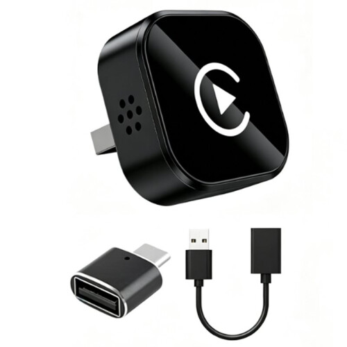 Wireless CarPlay & Android Auto Adapter,  USB Wired Convert Wireless Dongle with Type-C Extension