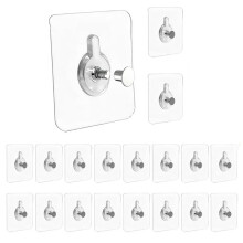 50PCS Picture Hangers Without Nails, Wall Hangers Heavy Duty Adhesive Wall Hooks for Kitchen, Bathroom, Home and Offices
