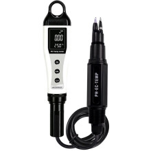 3in1 PH EC Temperature Meter, Digital PH & EC Conductivity Tester with Detachable Probe, for Hydroponics, Garden Soil