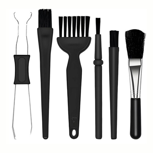 6PCS Keyboard Brush Cleaner Kit with Keycap Puller &  Puller, Anti Static Brushes for Dust Removal