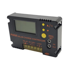 30A Solar Charge Controller 12V 24V LCD Display Solar Panel Regulator for 11.1V 12.8V Battery for Off Grid Solar System