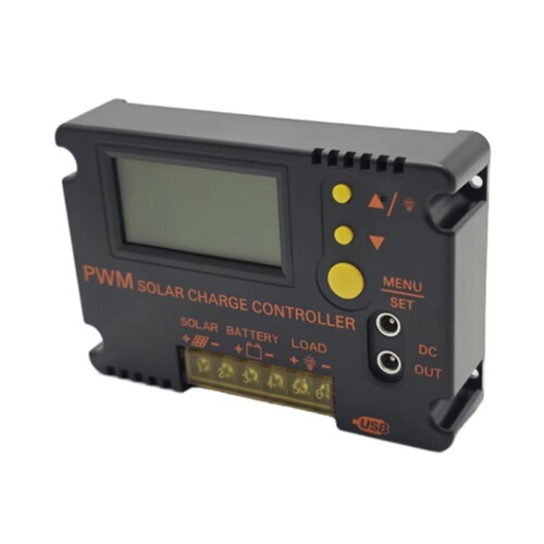 30A Solar Charge Controller 12V 24V LCD Display Solar Panel Regulator for 11.1V 12.8V Battery for Off Grid Solar System