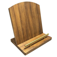 Elegant Wooden Cookbook Stand for Kitchen, 2-in-1 Recipe Book Holder & Serving Tray Kitchen Counter