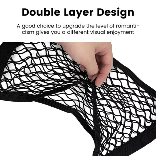 4 Set Universal Car Storage Mesh Cargo Net 45x25cm Stretchable Cargo Net Organizer Pouch Bag for Car 1
