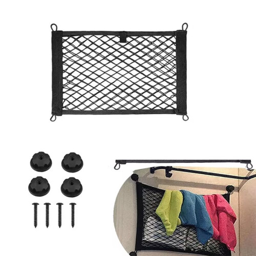 4 Set Universal Car Storage Mesh Cargo Net 45x25cm Stretchable Cargo Net Organizer Pouch Bag for Car 2