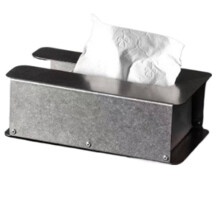 Retro Stainless Steel Tissue Box, Industrial Style Desktop Decoration, High-End Pull Tissue Holder