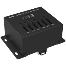AJ6 6CH för DMX Sliding Fader Console 6CH-Läge, 5-Kanals eller Masterläge Inställningar Via Dip- 5-24V / 3xAAA-Ingång