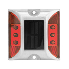 Clavos Solares Portátiles para Carreteras, Luces de Suelo de Aluminio Fundido para Carreteras y Jardines, Color Rojo