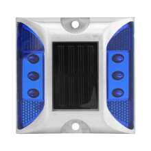Clavos Solares Portátiles para Carreteras, Luces de Suelo de Aluminio Fundido para Carreteras y Jardines, Color Azul