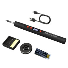 Cordless Soldering Iron Kit, USB Charging, LCD Temp Adjust 260-450, with Tips, Stand & Tweezers, Fast Charge Auto Sleep