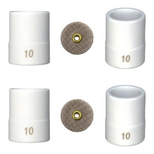 10 Copas de Soldadura TIG de Cerámica Blanca Kit de Soldadura TIG: Difusor de Gas para Antorcha de Soldadura Malla WP17/18/26