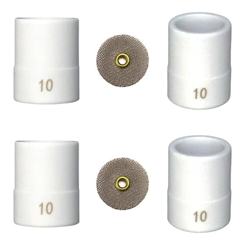 10 Ceramic White TIG Welding Cup TIG Welding Kit: Welding Torch Gas Diffuser Mesh WP17/18/26