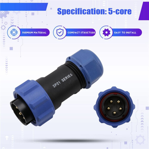 Connector SP2110 IP68 2 3 4 5 5B Pin Male Female Cable Plug Socket D 1