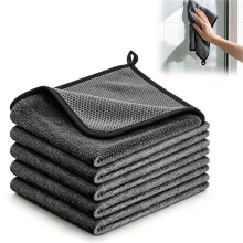 5 Paños de Limpieza Mágicos de Microfibra Gruesa, Toallas de Limpieza Sin Marcas, Solo con Agua, para Cristales de Coche y Ventanas de Cocina