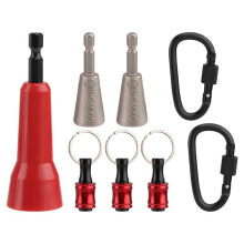8 Pcs Wire Twister Tool for Drill with Bit Holder Keychain, 1/4 Inch Hex Shank WireNut Twister for Drill, for 9-22 AWG