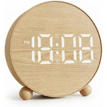 Digitale Weckeruhr, Wecker für Nachttische, Moderne Runde Digitaluhr, mit Schlummerfunktion, Doppelwecker, für Schwere Schläfer Kinder