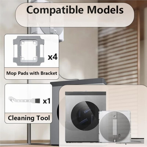 Mop Pads with Brackets Replacement for  Winbot W3 Omni Window Cleaning Robot Window Cleaning Rag Accessories 2
