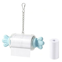Juguetes para Pájaros Trituradores, Juguete para Loros con Rollo de Papel Enrollado y Cadena para Colgar, Soporte para Rollos de Papel para Pájaros