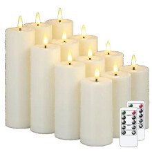 12pcs LED Waterproof Candle Lights with 2 Remote Controls (5.5x11cm, 5.5x12.5cm, 5.5x15cm, 5.5x17.5cm)