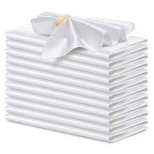 12 Pack Satin Cloth Napkins, 30x30cm Silky Wedding Napkins Cloth, Luxury Dining Table Cloth Napkins White