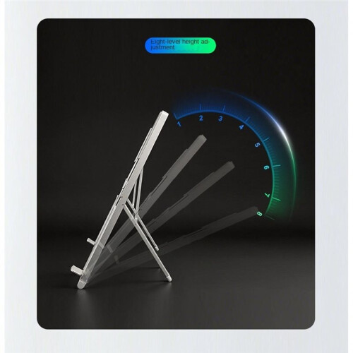 Laptop Stand Aluminum Ergonomic Riser, 8-Angle Adjustable Foldable Ventilated Cooling Holder for 10-17 Inch Laptops